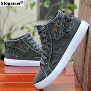 Men's Canvas Boots Spring Autumn Casual Sneakers Male Canvas Shoes Skateboard Flats Man High Top Casual Sports Shoes Skate Shoes