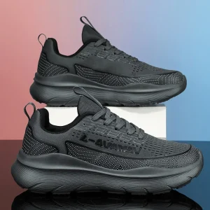 2025 Men Running Shoes Breathable Outdoor Sport Sneakers Air Mesh Gym Elastic Knitting Vamp Tennis Shoes Zapatillas De Deporte