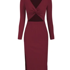 ZAFUL Women Twist Front Cutout Midi Dress elegant party Club dress Casual traffic 2024 new on offer clearance free shipping traf