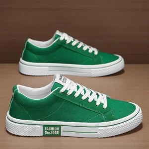 Canva Men's Spring 2024 New Korean-Style Versatile Flat Shoes Sport Casual Black Fabric Shoes Men's Breathable Rubber Shoes