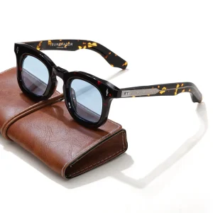 Luxury Brand Original Sunglasses Round Handmade Acetate Top Quality SUN GLASSES for Men Women Fashion Outdoor Protective Eyewear