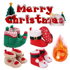 Christmas Newborn Baby Shoes Infant Socks Boots Anti-Slip Winter Warm Prewalkers Comfortable Cute Floor Shoes for 0-12 Months
